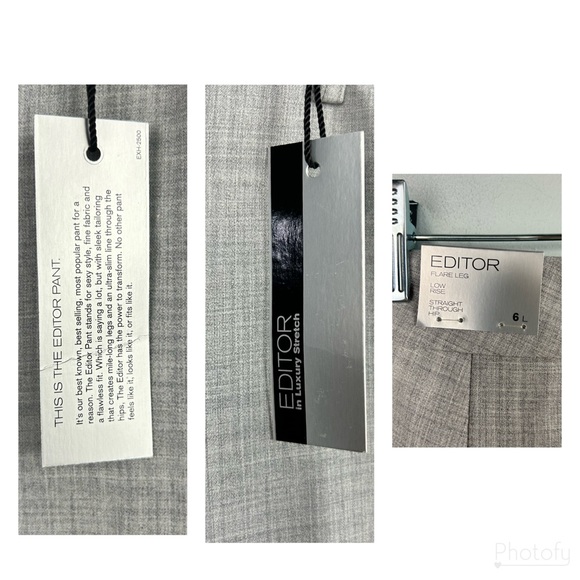 NEW Express Flare Leg Low Rise Editor Pants Classic Light Gray Career Sz 6L - Picture 12 of 16